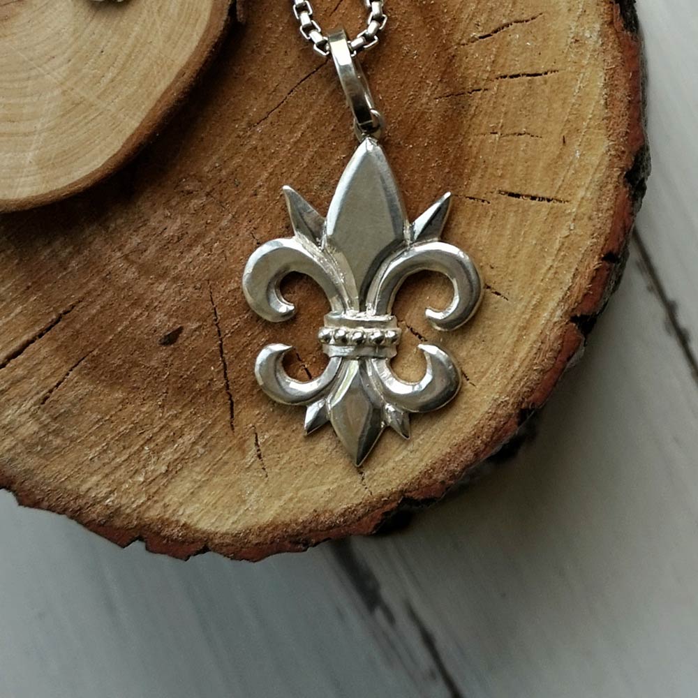 thumbnail image 2 of Moondrops Silver Fleur De Lys Spacer Bead – 925 Sterling Silver, Lily Scout Charm, 10x8mm 2 of 2